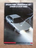 Citroen CX25 GTi Turbo Juli 1984 Prospekt
