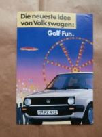 VW Golf2 Fun Sonderprospekt Mai 1986 Rarität