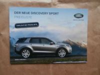 Land Rover Discovery Sport Vorab Preisliste 10/2014 NEU