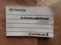 Toyota Carina II Betriebsanleitung 1990 Deutsch Rarität