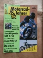 Motorradfahrer 2/1992 Kawasaki KLR 600/650 gebraucht,Suzuki GSX-