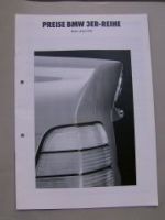 BMW Preisliste 3er Reihe E36 1992