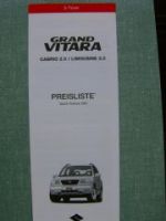 Suzuki Grand Vitara Cabrio/Limousine 2.0 Preisliste 2/2001