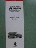 Suzuki Grand Vitara 2.0 Common-Rail TD Preisliste 2/2001