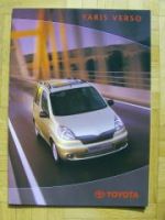 Toyota Yaris Verso Prospekt +Preisliste 2/2001 NEU Typ P1