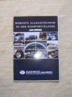 Daewoo Musso Prospekt +Preisliste 1998 NEU