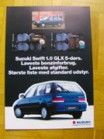 Suzuki Swift 1,0 GLX 5-dors Dänemark Prospekt 8/1997 NEU