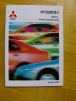 Mitsubishi Farben/Innenausstattung Prospekt 8/2000 NEU