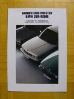 BMW 5er Reihe E34 Farben/Polster 1990 Prospekt