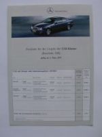 Mercedes Benz Preisliste CLK-Coupes W208 3/1997 NEU