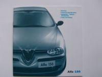 Alfa Romeo 156 Technical Specifications UK Prospekt 5/2000 NEU