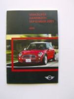 BMW Mini Verkäuferhandbuch Mini September 2005 Rarität