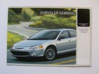 Chrysler Sebring Preisliste 10/2002 NEU