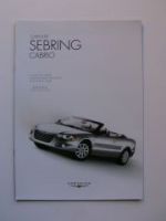 Chrysler Sebring Cabrio Preisliste 1/2006 NEU