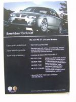 MG Rover The New MG ZT Prospektblatt Niederlande