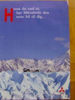 Mitsubishi Motors Dänemark A3 Format Prospekt Pajero, Carisma